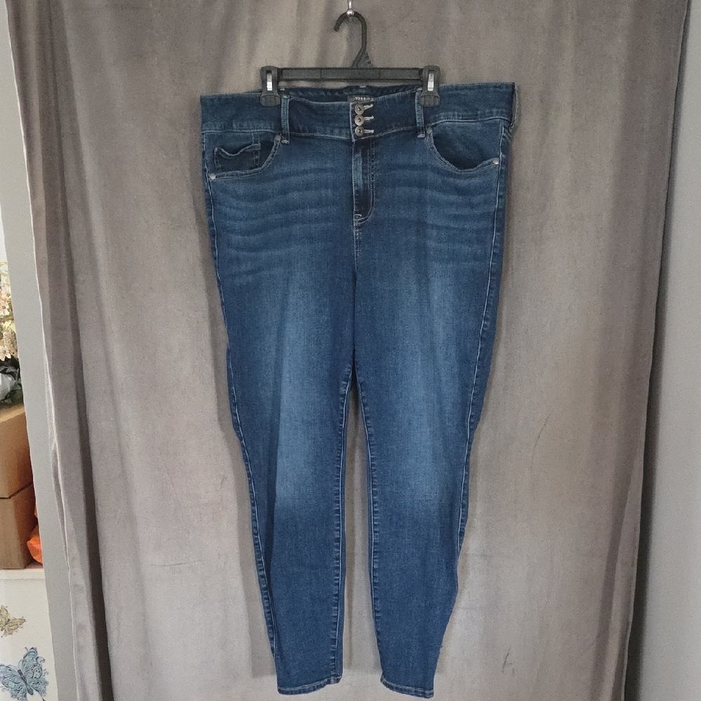 Torrid 24T Blue Skinny Jeans with Tapered Fit